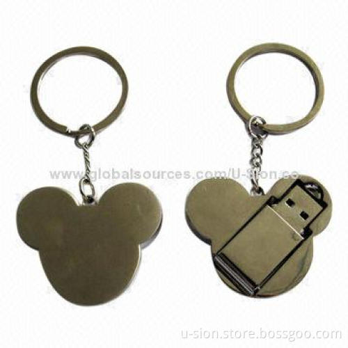 Custom logo metal USB with keychain